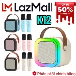 ( SALE MẠNH LazMall XIAOMl ) Loa Bluetooth Karaoke Mini K12 Tặng kèm 2 Mic Hát , Thiết Kế Nhỏ Gọn , Âm Thanh Hay Bass Chuẩn , Có Đèn Led Nhiều Màu , BH Lỗi 1 đổi 1