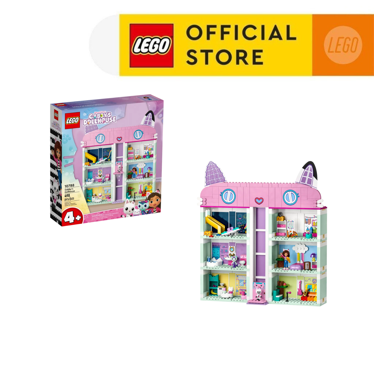 LEGO GABBY DOLLHOUSE 10788 Đồ chơi lắp ráp Ngôi nhà mèo con của Gabby (498 chi tiết)