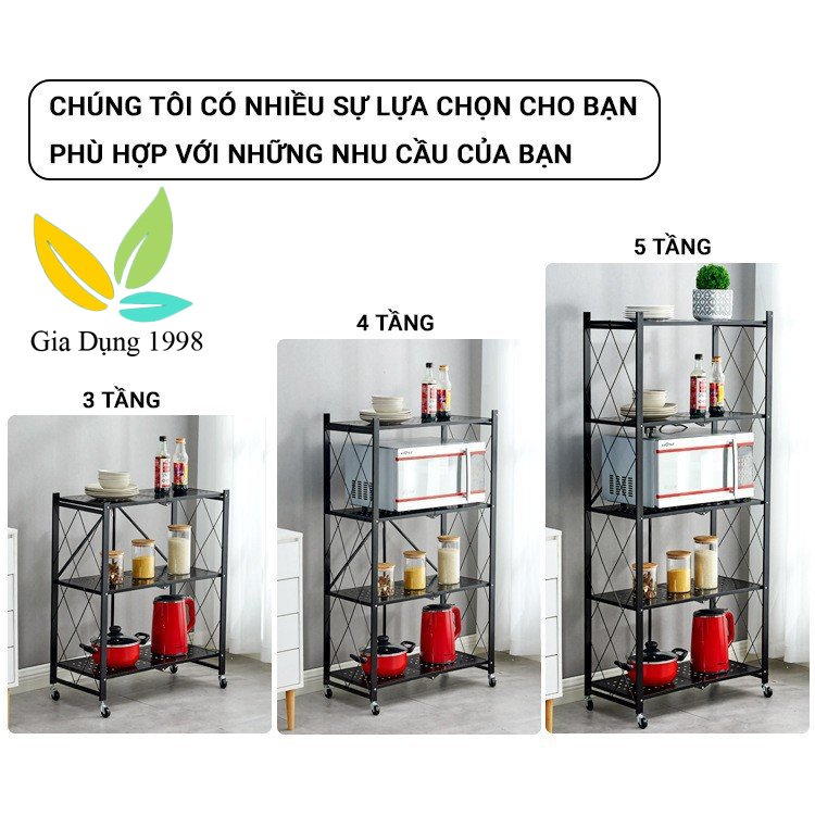 Kệ để đồ đa năng gấp gọn ⚡️ free ship ⚡️ kệ để đồ đa năng 3/4/5 tầng có bánh xe di chuyển