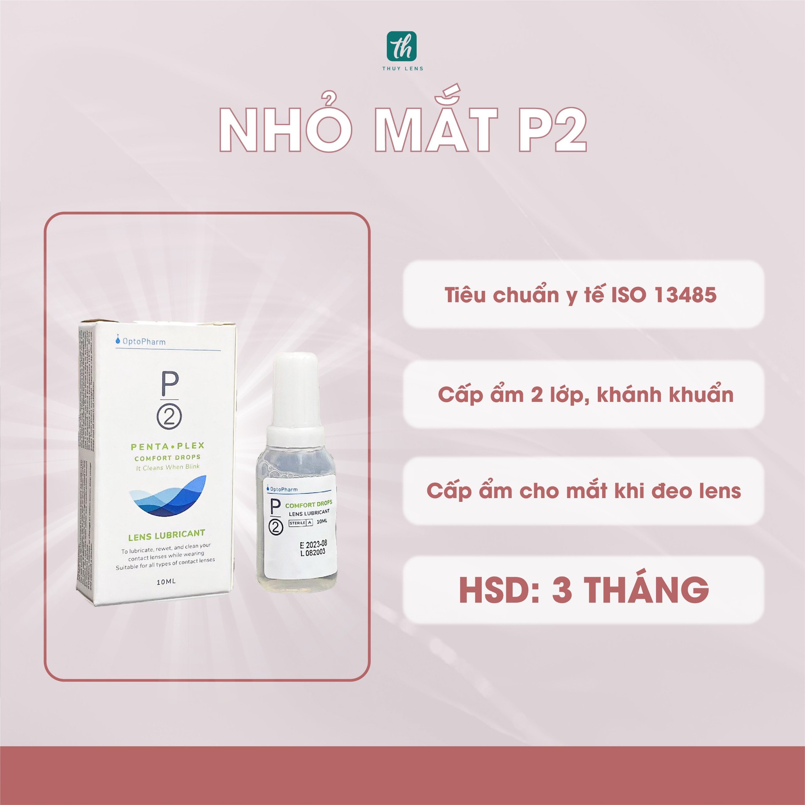 Nhỏ mắt p2 comfort drops thúy lens cấp ẩm cho kính áp tròng