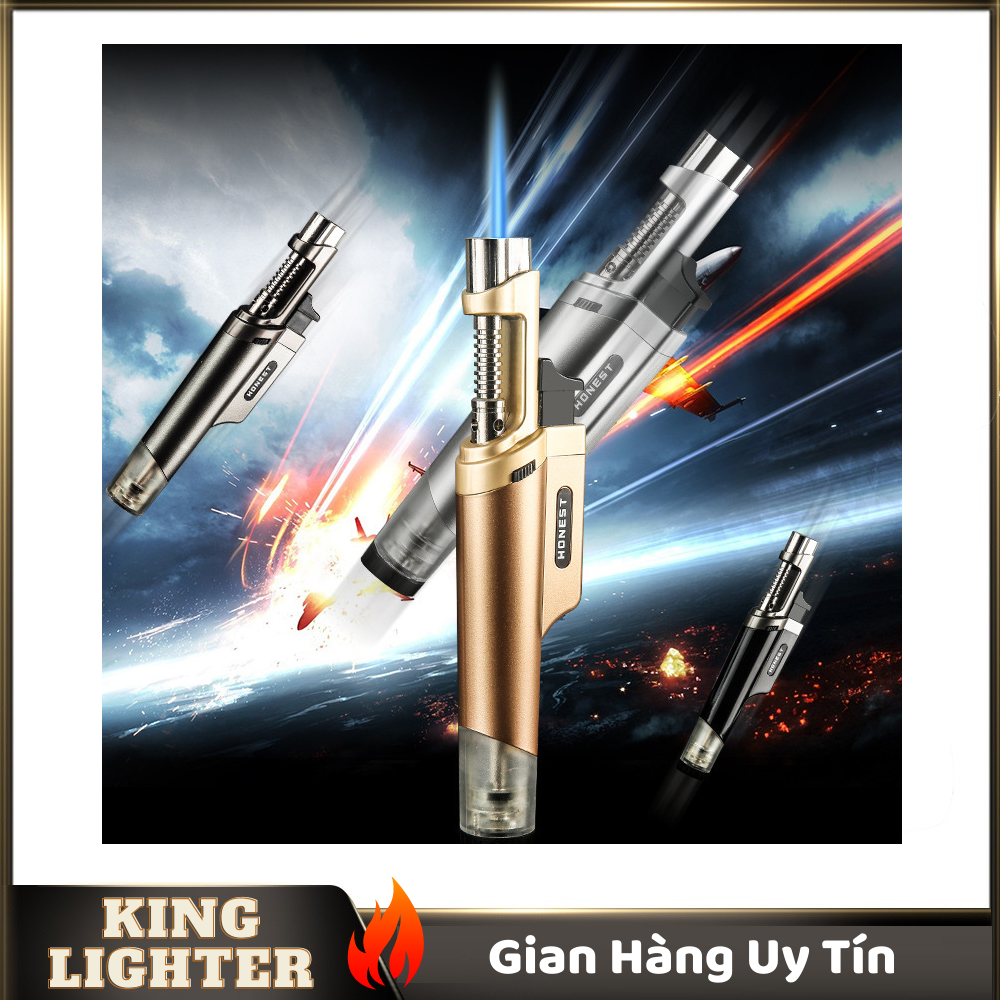 Bật lửa gas honest bc-530 bút khò cao cấp lửa khò 1 tia chế độ rãnh tay