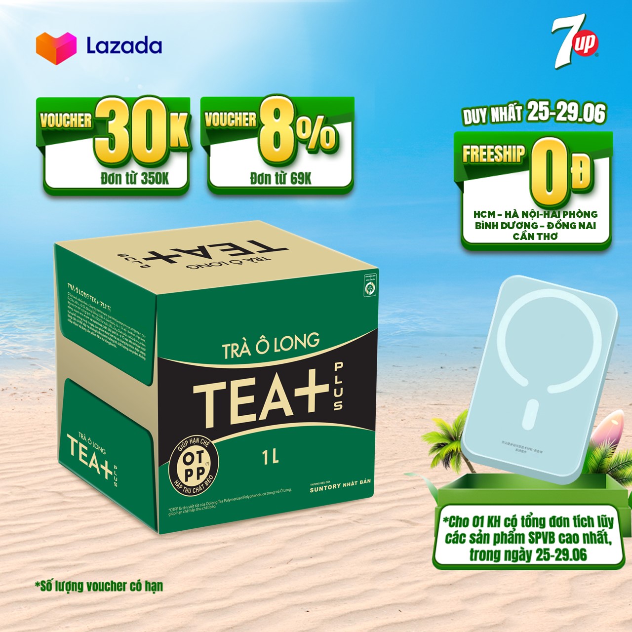 Thùng 12 Chai Trà Ô long Tea+ (1000ml/chai)