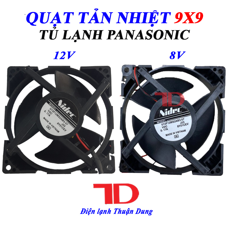 Quạt tản nhiệt tủ lạnh panasonic 2 dây loại 8v và 12v - điện lạnh thuận dung