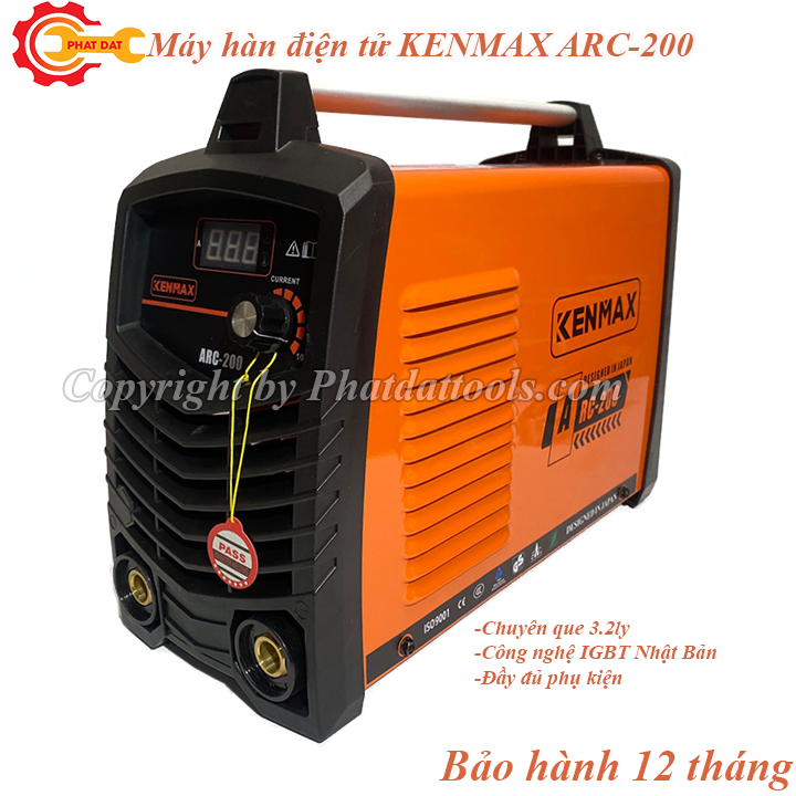 Máy hàn điện tử kenmax arc-200 chuyên que 3.2 ly-công nghệ igbt nhật bản-bảo hành 12 tháng-đầy đủ phụ kiện
