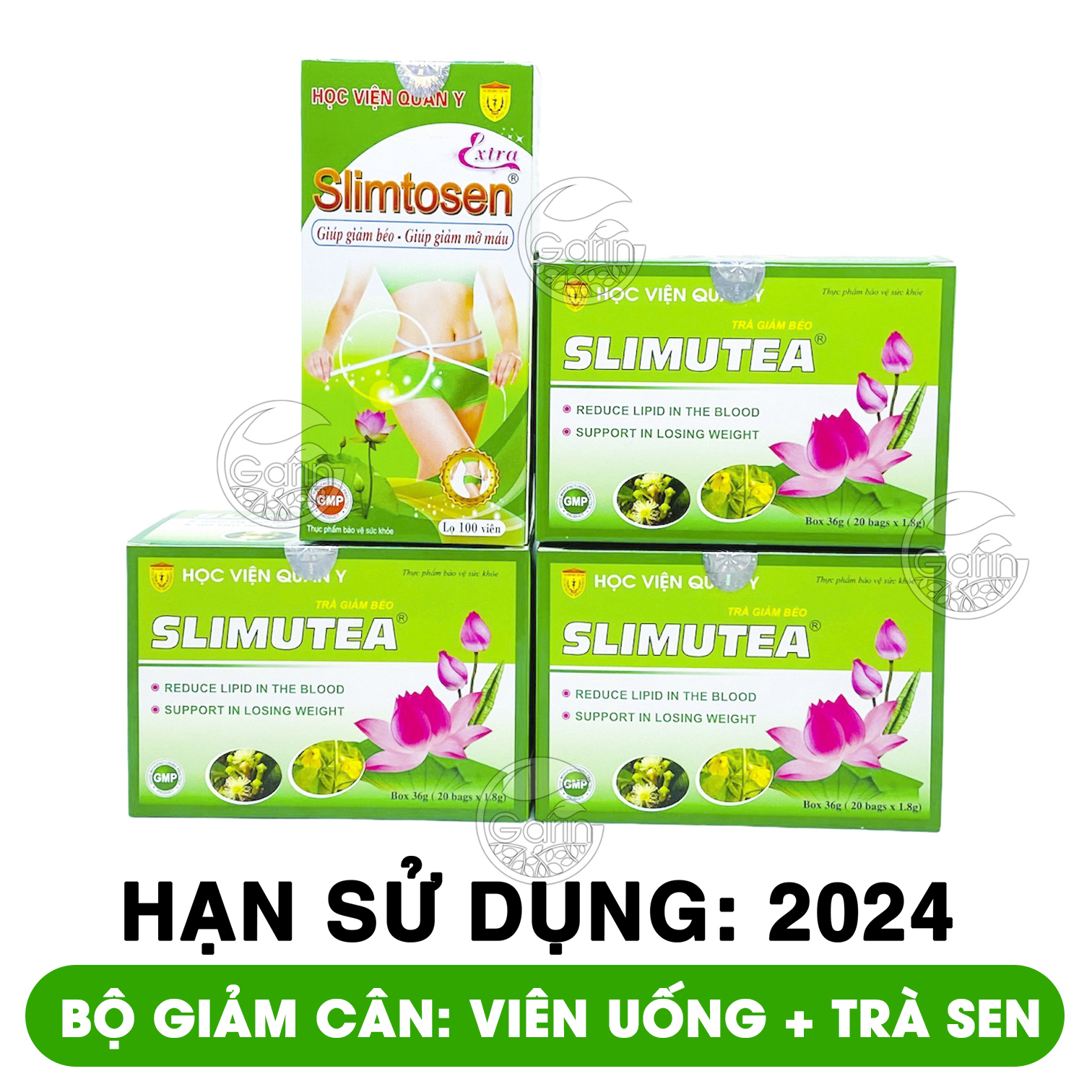Liệu Trình Giảm Cân 1 hộp Slimtosen Extra và 3 trà sen Slimutea Học Viện Quân Y BA TU SHOP