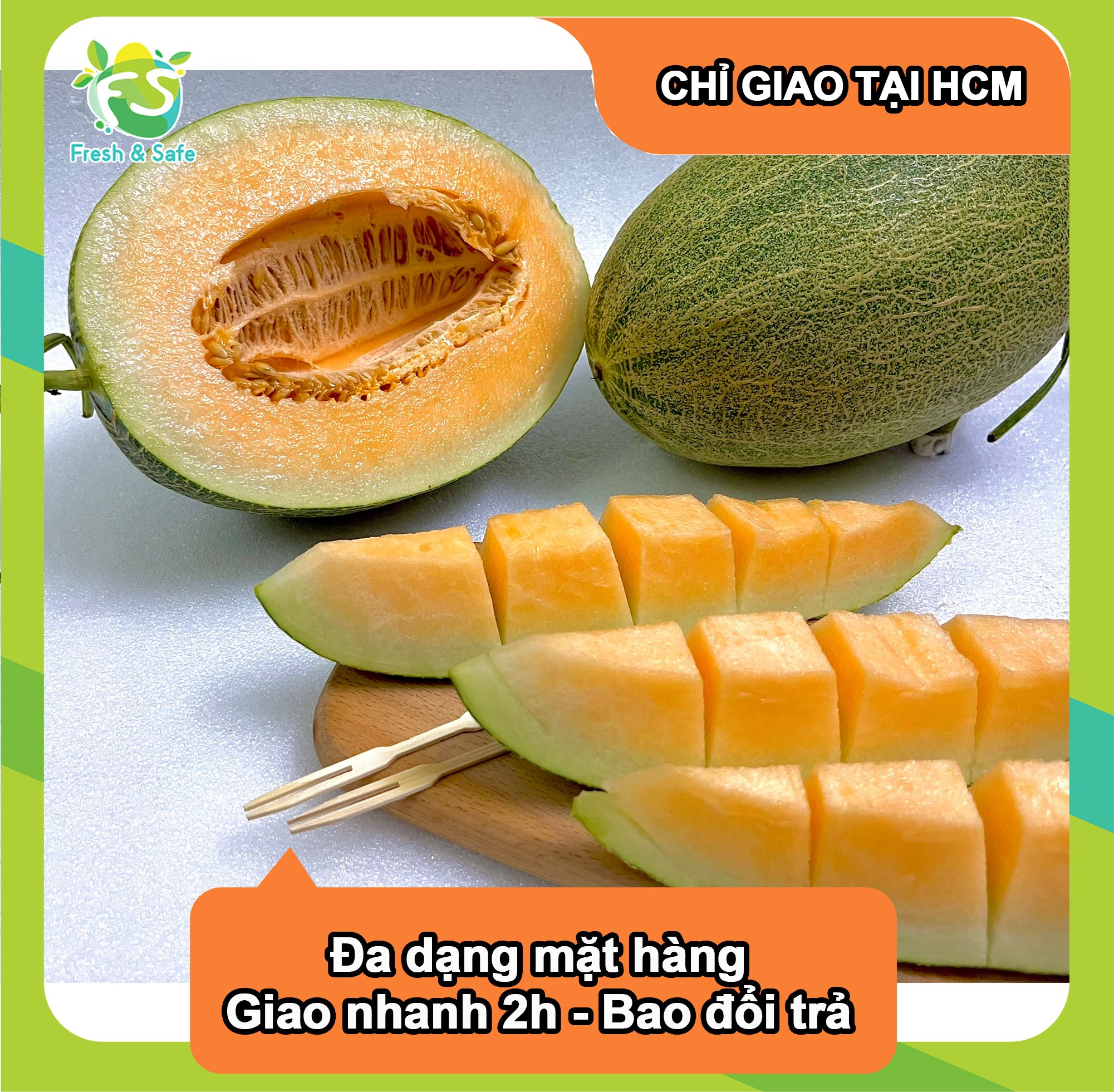 [Chỉ Giao HCM] Dưa Lưới Dài Đài Loan - trái 1.5kg