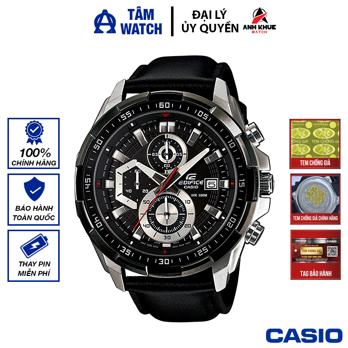 Đồng hồ nam dây da casio edifice chính hãng anh khuê efr-539l-1avudf