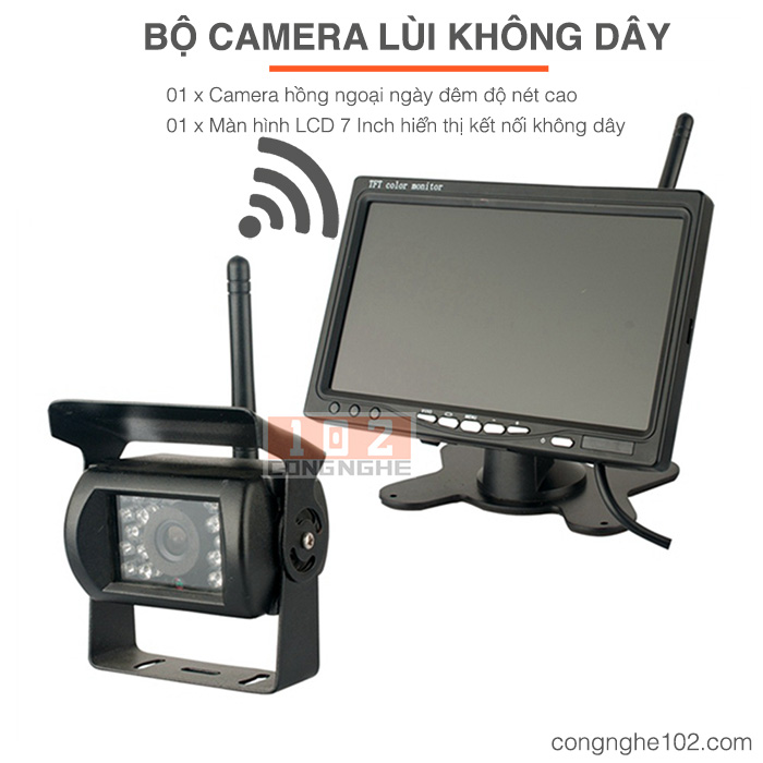 Camera WiFi Không Dây Kèm Màn Hình 7 Inch Hồng Ngoại Camera Giám Sát ,Camera Hành Trình 12V FullHD 1080p Sắc Nét - Bảo Hành 12 Tháng