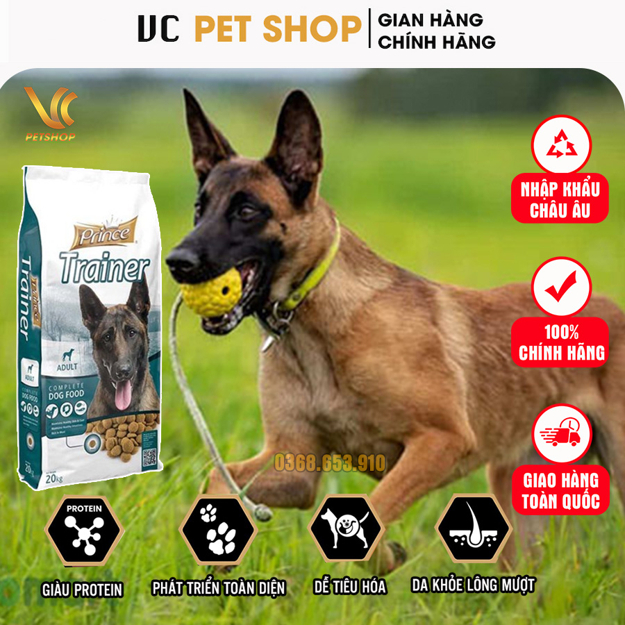 Thức ăn cho chó Becgie Bỉ huấn luyện | Prince Trainer