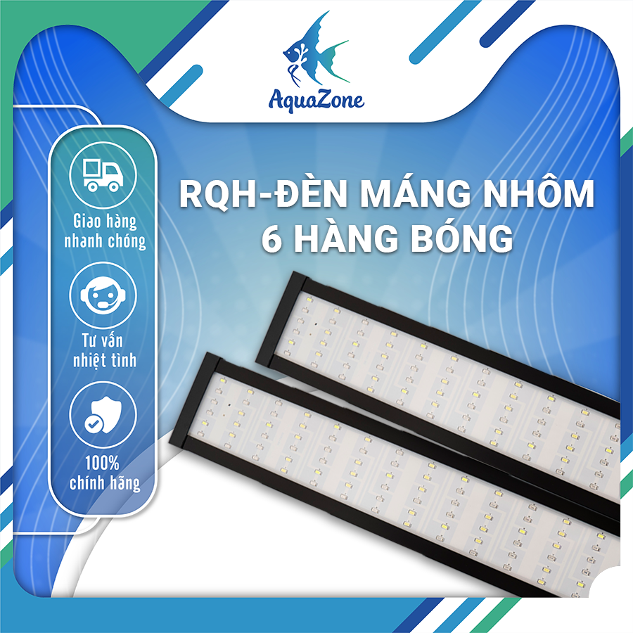 Đèn thủy sinh, đèn bể cá wrgb 6 hàng bóng rqh siêu sáng b45~b120