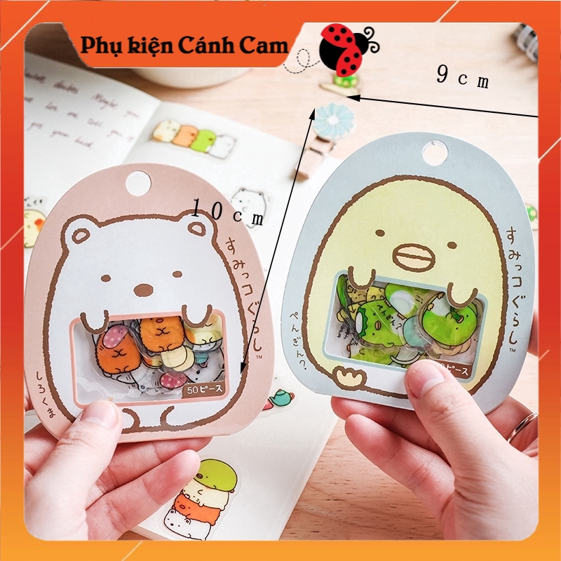Túi Sticker San-X 50 Miếng Dán Trang Trí Sổ Lưu Niệm Hình Gấu Dễ Thương - Phụ kiện Cánh Cam
