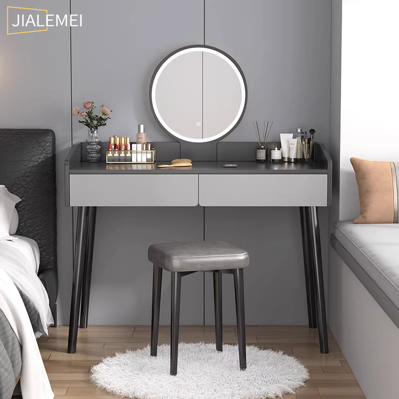 Bàn trang điểm ngồi bệt tích hợp đèn led cảmsang trọng ứng phong cách bắc âu chân bàn chắc chắn