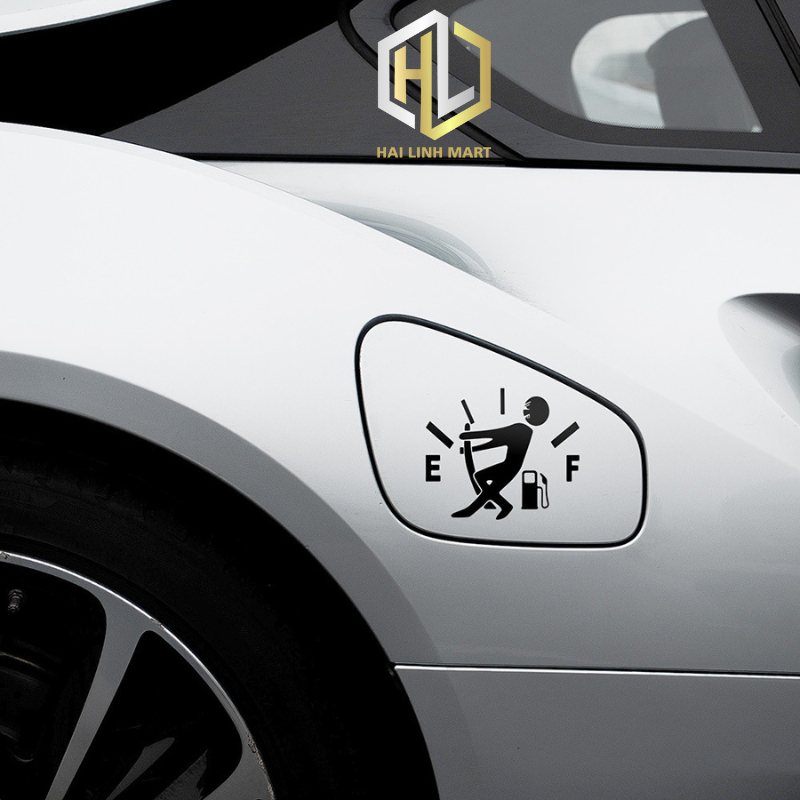 Decal dán nắp bình xăng cho ô tô xe hơi