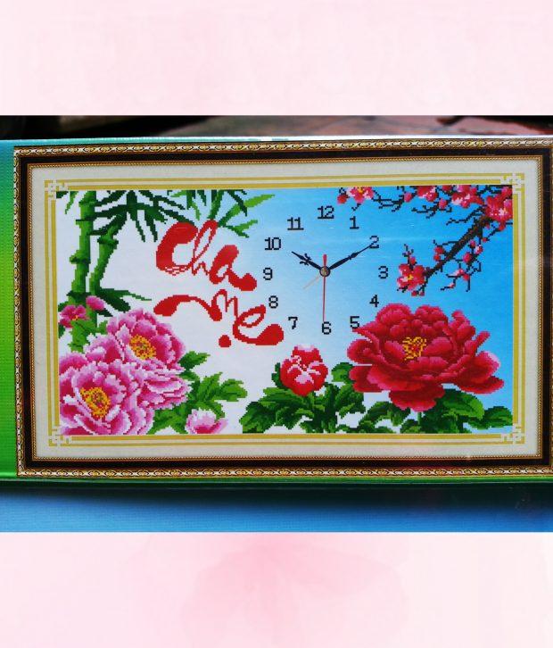 Tranh đính đá cha mẹ_h769