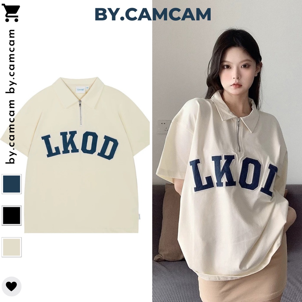 Áo polo chữ thêu 100% cotton lkod hàn quốc, áo polo mẫu mới 2022 𝘽𝙮.𝘾𝙖𝙢𝙘𝙖𝙢