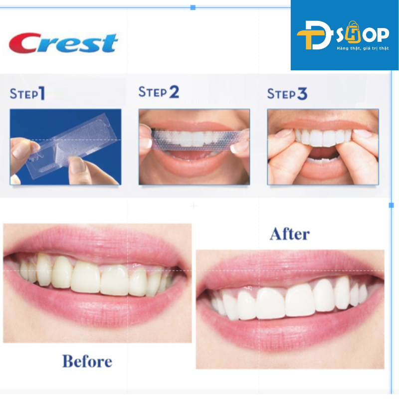 Miếng dán trắng răng Crest 3D Whitestrips nhiều loại