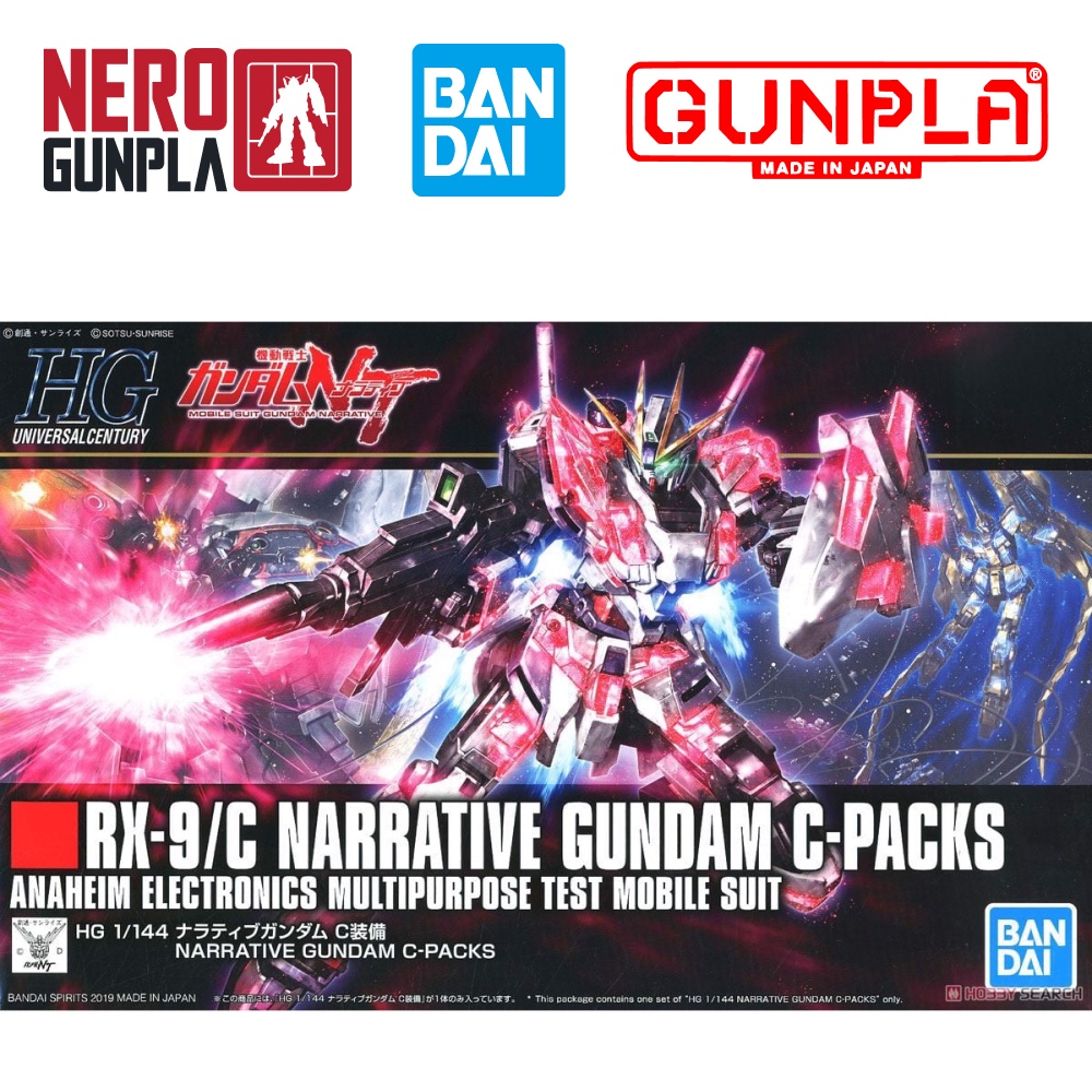 Mô hình lắp ráp bandai gunpla hg uc rx-9/c narrative gundam c-packs