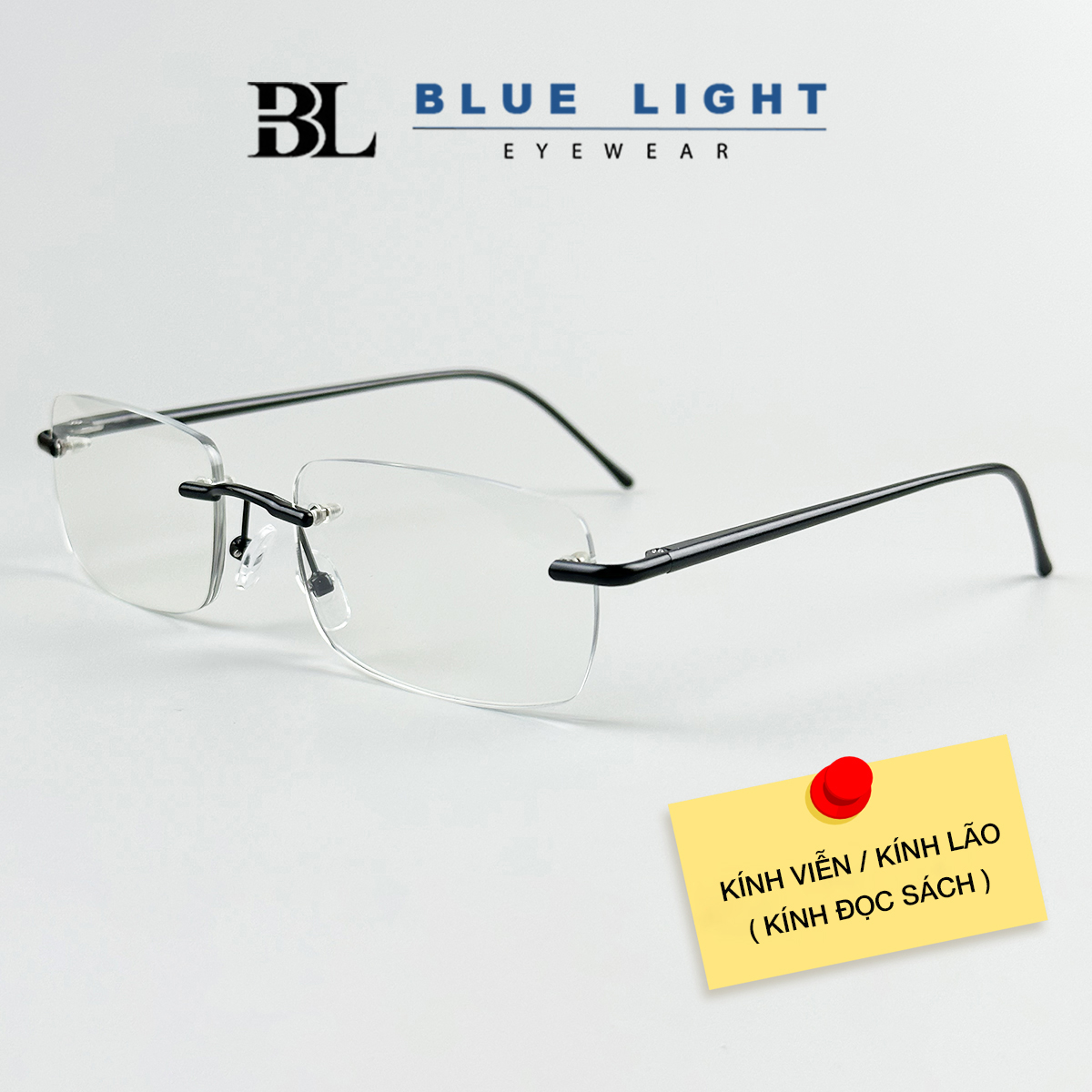 Kính Viễn Thị Lão Đọc Sách Lắp Sẵn Độ Gọng Khoan Không Viền Cho Người Trung Niên Già Lớn Tuổi Ông Bà Cha Mẹ Bạc Đen