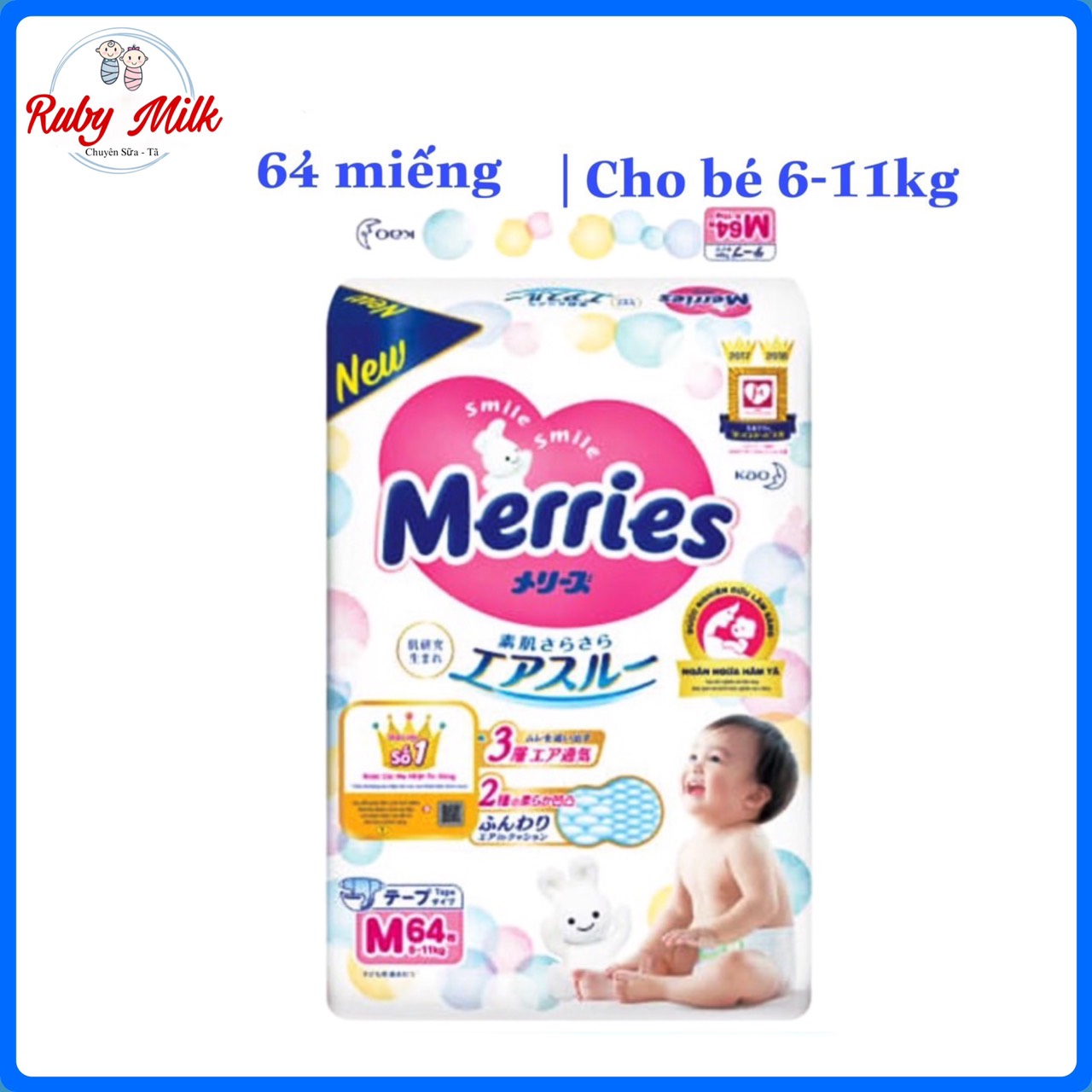 Tã dán merries size m64