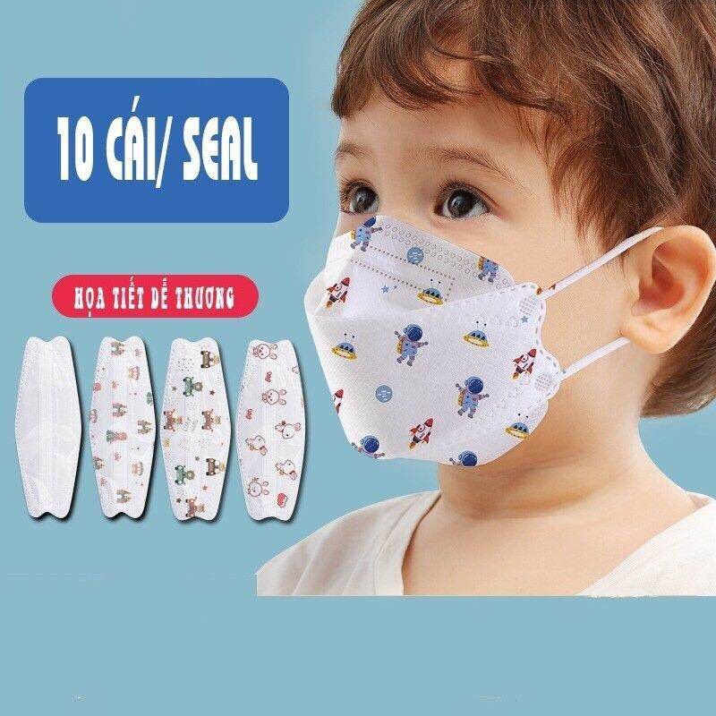 10 khẩu trang KF94-4lớp cho bé trai-gái