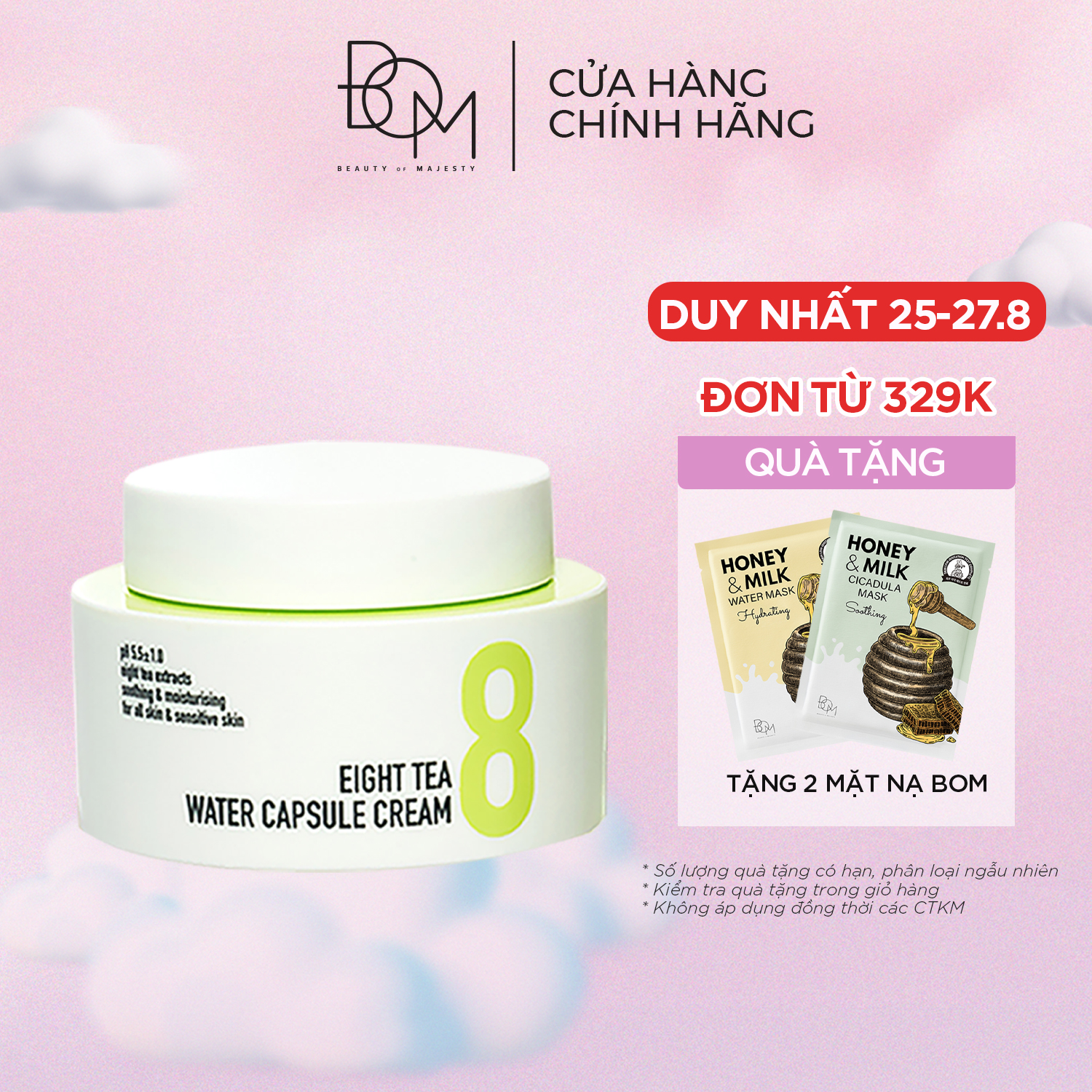 Kem dưỡng cấp nước 8 loại trà bom eight tea capsule cream 50g