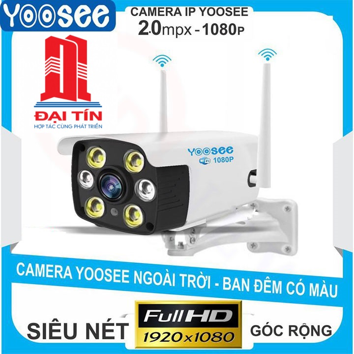 Camera wifi 2.0 ngoài trời - trong nhà camera yoosee 2.0 mpx full hd 1080p - hỗ trợ 2 đèn hồng ngoại và 4 đèn led