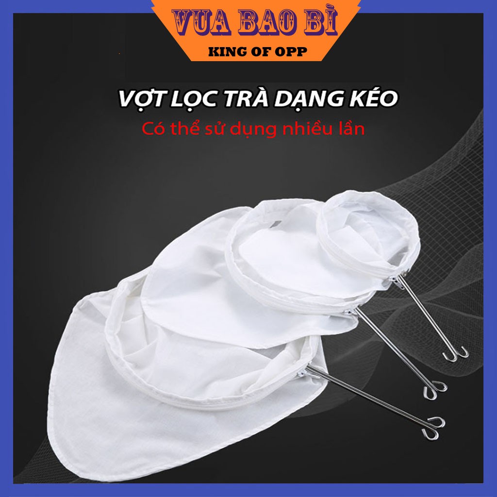 Vợt lọc trà vải, quai inox, nhiều kích thước, vợt lọc màu cà phê - king off opp