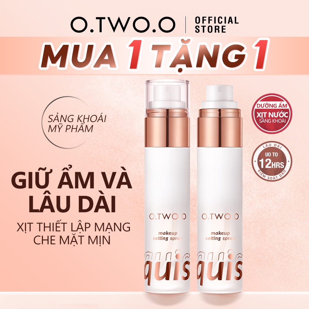 Xịt cố định lớp trang điểm O.TWO.O Xịt cố định lớp trang điểm lâu trôi 50ml& hoàn thiện xịt khóa lớp makeup xịt khoá lớp trang điểm căng bóng lâu trôi cấp nước kiềm dầu