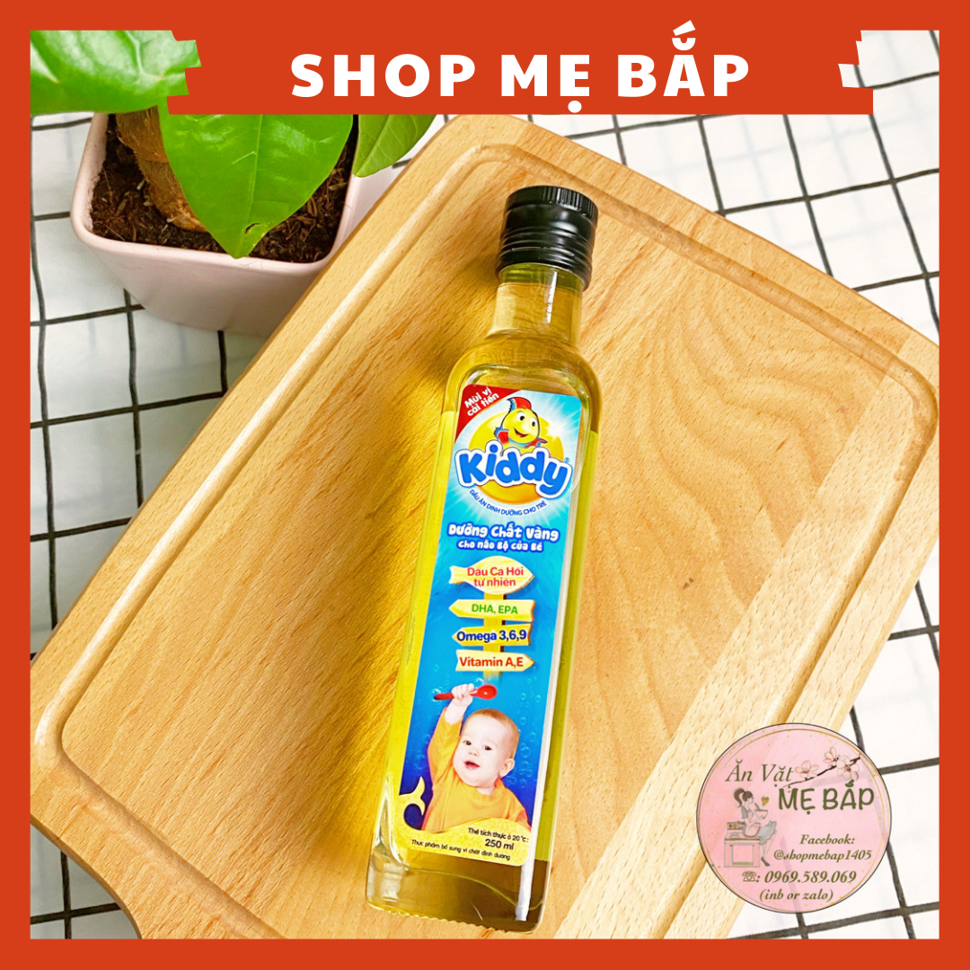 Dầu Ăn Dinh Dưỡng Cá Hồi Kiddy Cho Bé 250ml - Shop Mẹ Bắp [Date 11/2022]