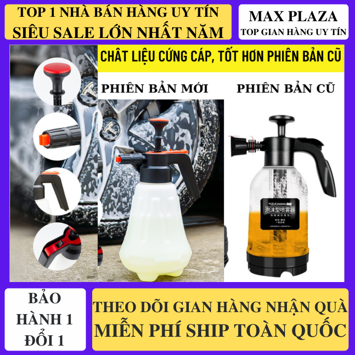 Bình xịt bọt tuyết cầm tay đa năng bản mới siêu bền dung tích 2 lít áp suất cao rửa xe ô tô, tưới cây dọn bếp bảo hành 12 tháng, bình xịt bọt tuyết cầm tay, bình tưới cây, bình rửa xe bọt tuyết