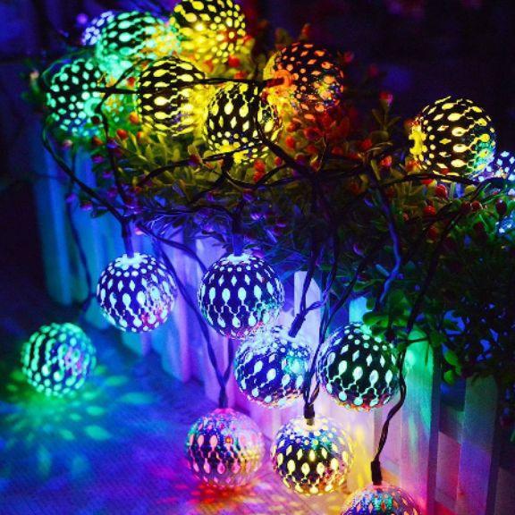 Combo 3 dây đèn nháy led cầu kim loại 5m 40 bóng trang trí Noel, lễ tết, cây thông đào quất mai, trang trí quán cà phê, ... đèn 3D,  dây nháy led