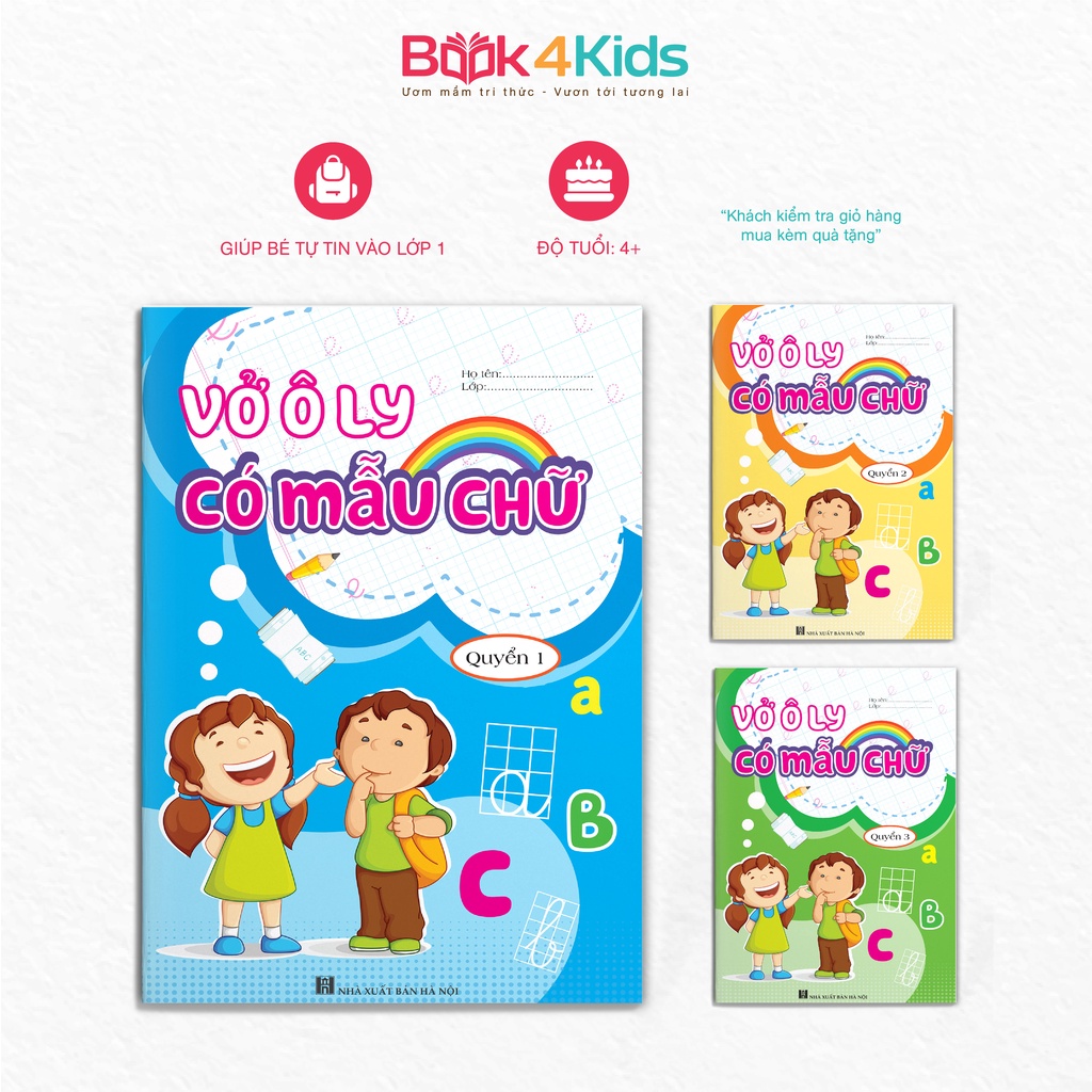 Sách - luyện viết vở ô li có mẫu chữ - bộ 3 quyển
