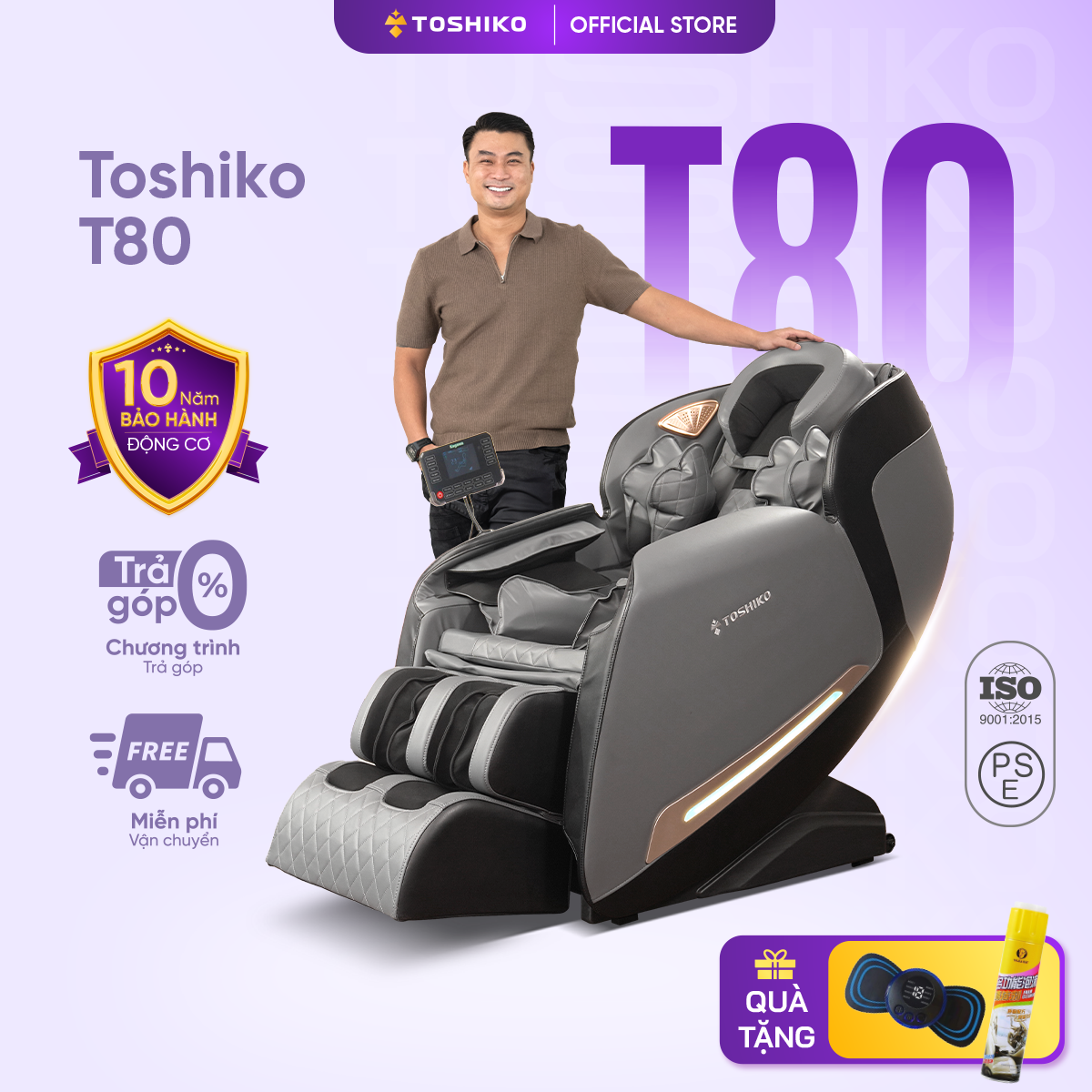 Ghế massage toàn thân Toshiko T80 dòng ghế massage chuyên sâu cổ vai gáy 2024 đa dạng bài massage cho khách hàng lựa chọn dòng máy tính năng điều khiển giọng nói khung ghế rộng rãi và thoải mái