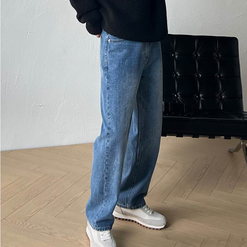 Quần jean nam baggy ống suông, rộng chuẩn form hàn quốc - quần jean dày