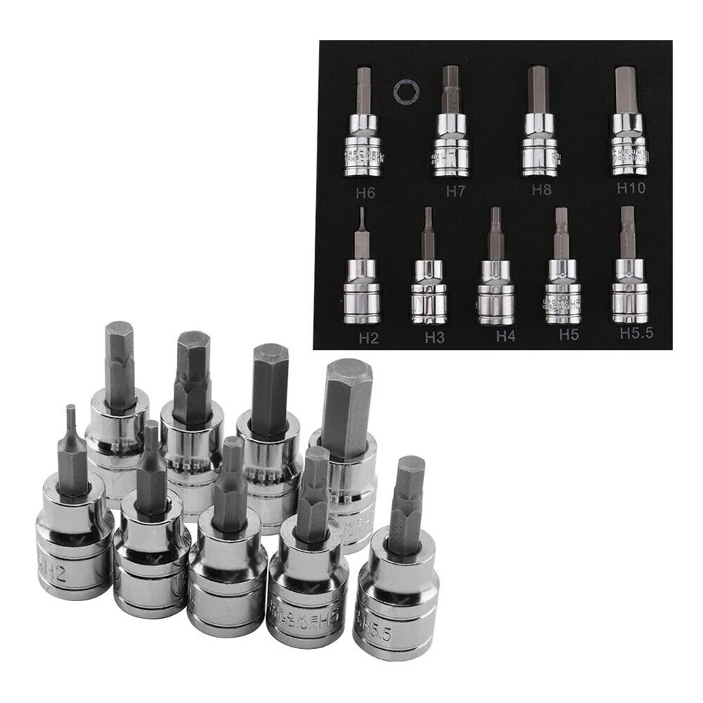 9 cái Hex Bit Ổ cắm allen key Set 38 \\\ "ổ đĩa 2-10mm khoan bit phụ kiện thay thế cho dụng cụ cầm tay Hex Bit Ổ cắm