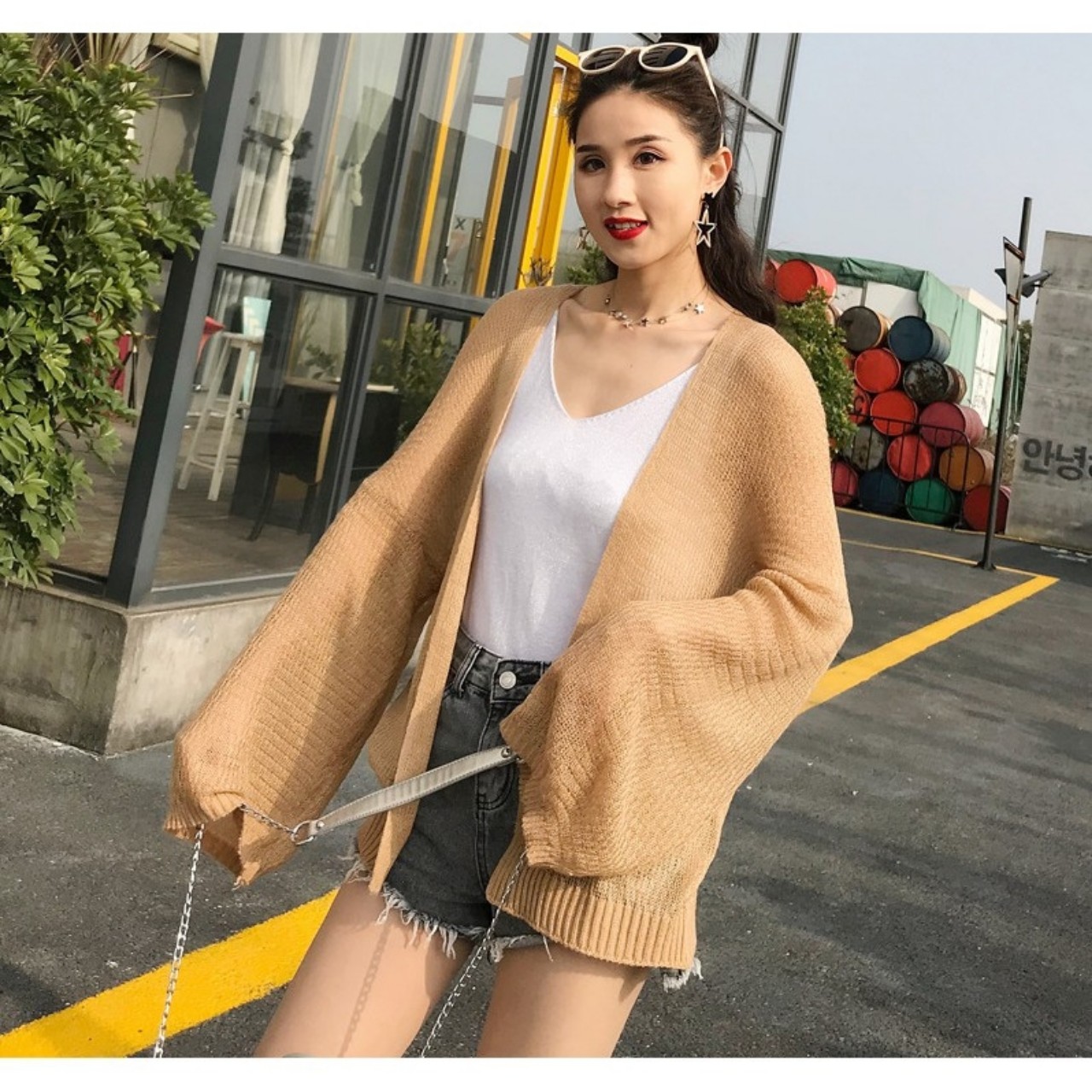 [HCM]Áo Khoác Nữ Cardigan Len Mỏng Phong Cách Hàn Quốc