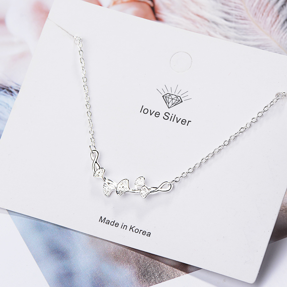 Dây chuyền bạch quả may mắn dây chuyền bạc nữ