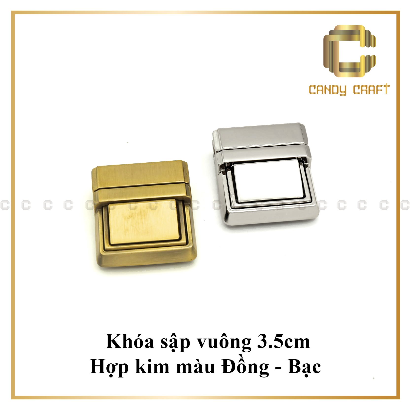 [HCM]Khóa cặp vuông 3.5cm - phụ kiện làm túi xách