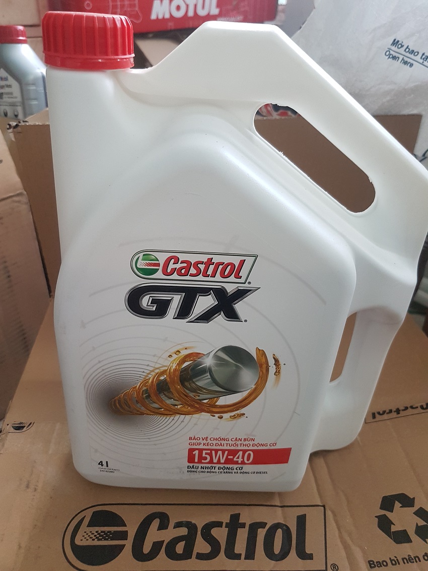 [HCM]Nhớt ô tô castrol GTX 15W40máy xăngdầu4LitAPI SN/CF