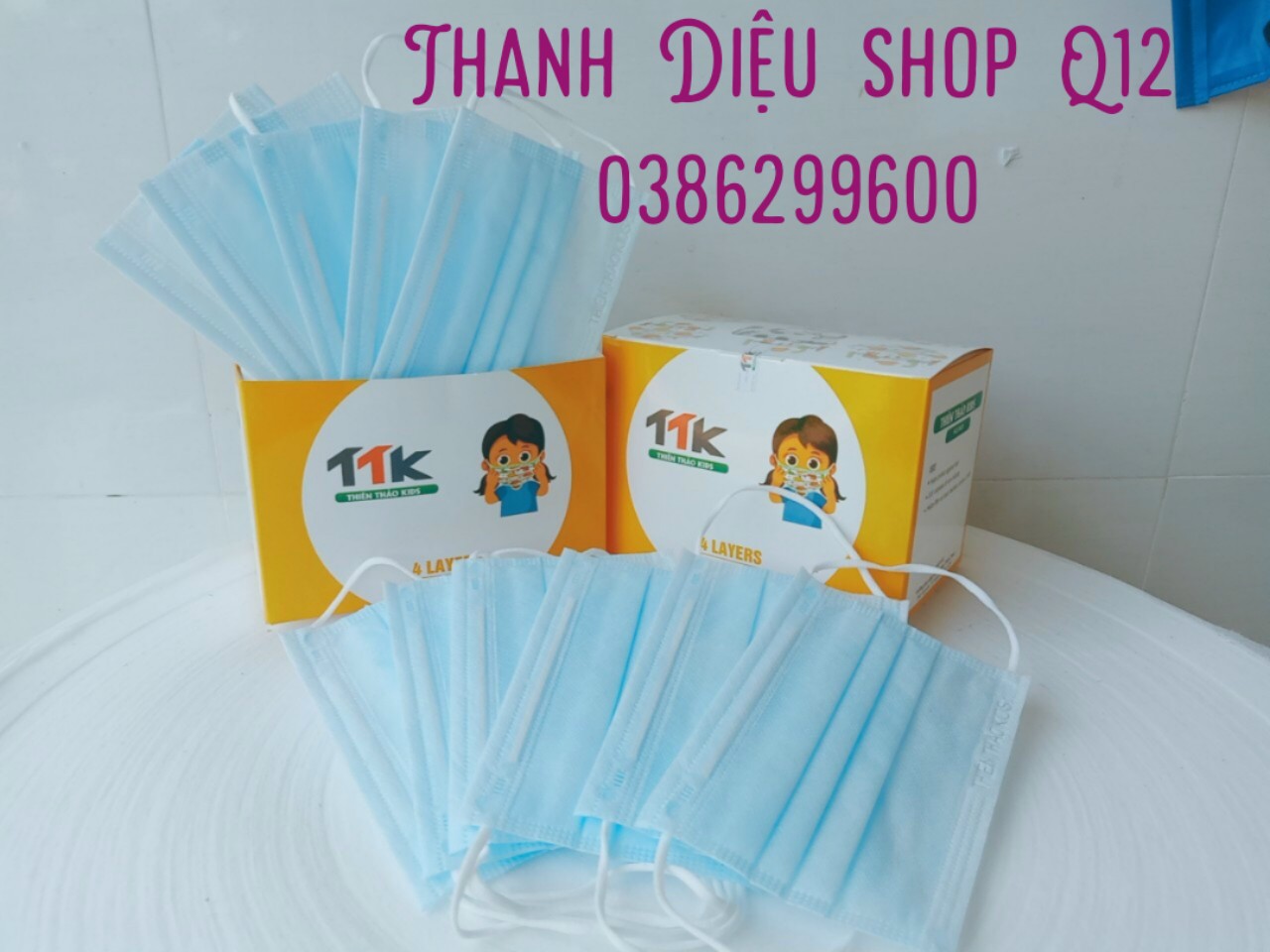Khẩu trang trẻ em hộp 50 cái cho bé từ 3 tuổi đến 12 tuổi, cho bé yêu đến trường