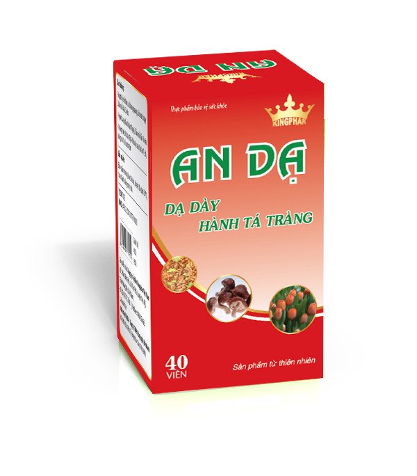 [HCM]Hỗ trợ điều trị viêm loét dạ dày tá tràng đại tràng cấp và mãn tính AN DẠ KINGPHAR 40 viên