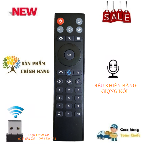 Remote Điều khiển chuột bay TZ20 giọng nói 1 chạm ,4 phím học lệnh- Hàng chính hãng Fullbox