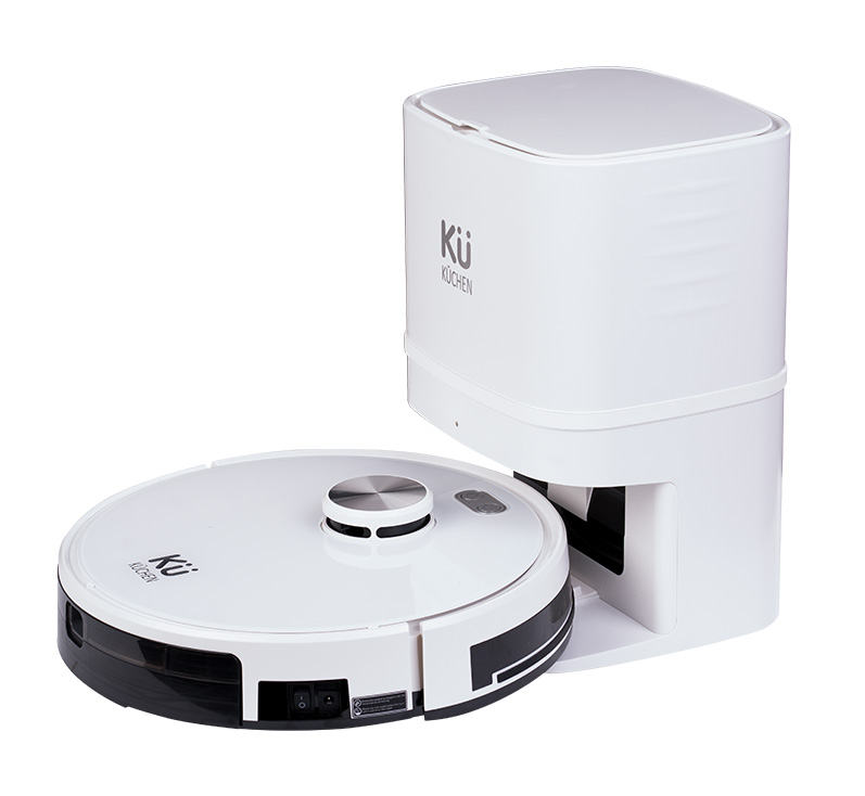 Robot hút bụi lau nhà tự động đổ rác cao cấp kuchen ku ppr9991, hàng chính hãng