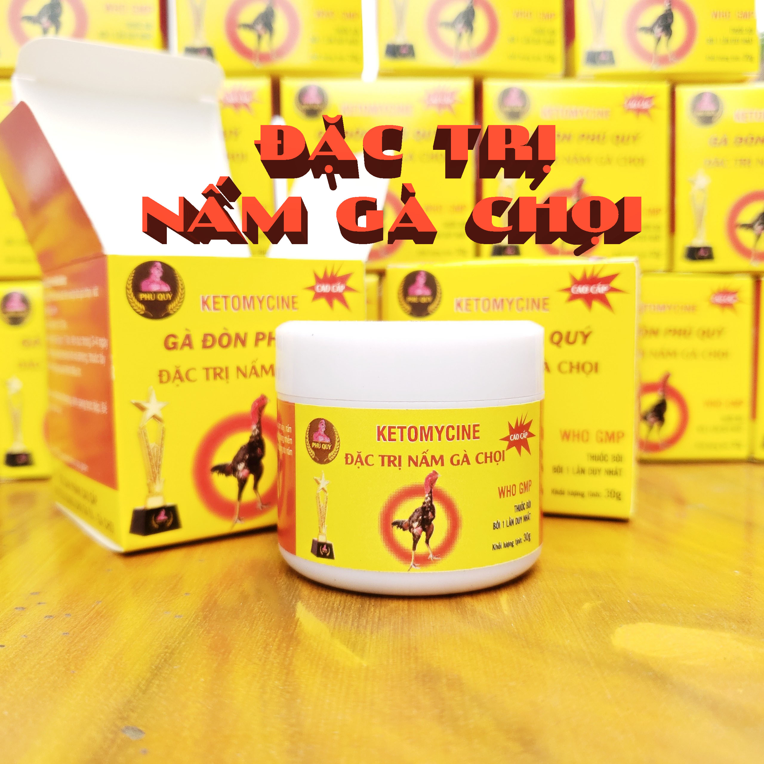 Nấm Mốc Ưu Việt 30g KETOMYCINE Gà Đòn Phú Quý (Cao Cấp), Chữa Nấm Vảy, Nấm Chân Lông, Bảo Vệ Vết Thương, Chống Nhiễm Khuẩn