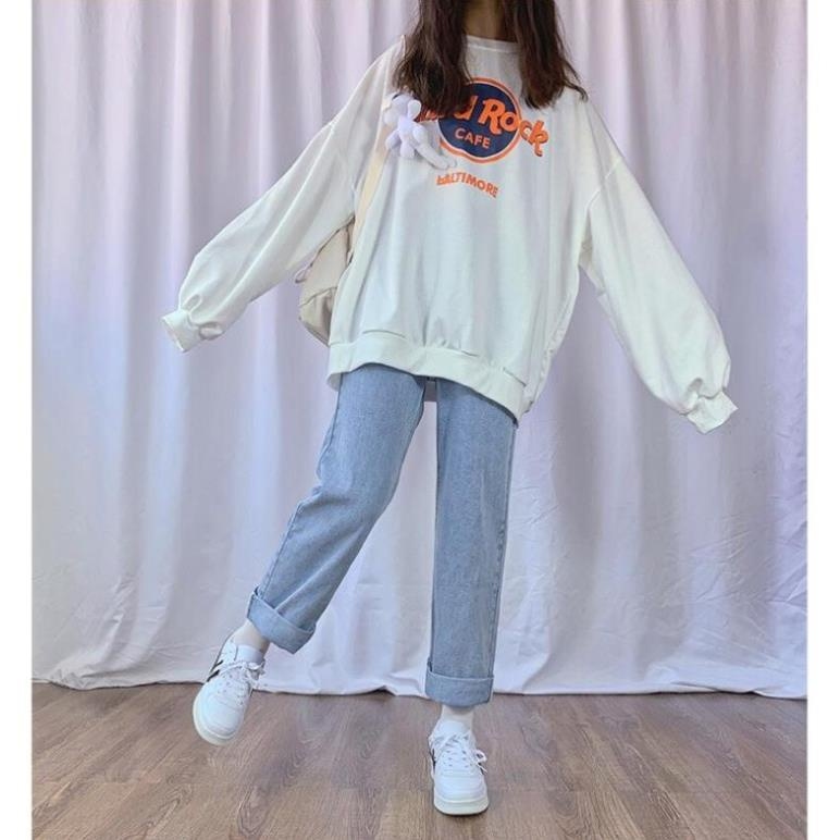 Quần jeans baggy nữ jean bò ống suông rộng style hàn Quốc hit hot 2021 TR01