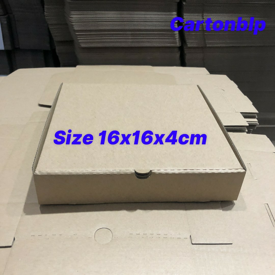 COMBO 50 Hộp carton đựng bánh pizza size 16x16x4cm