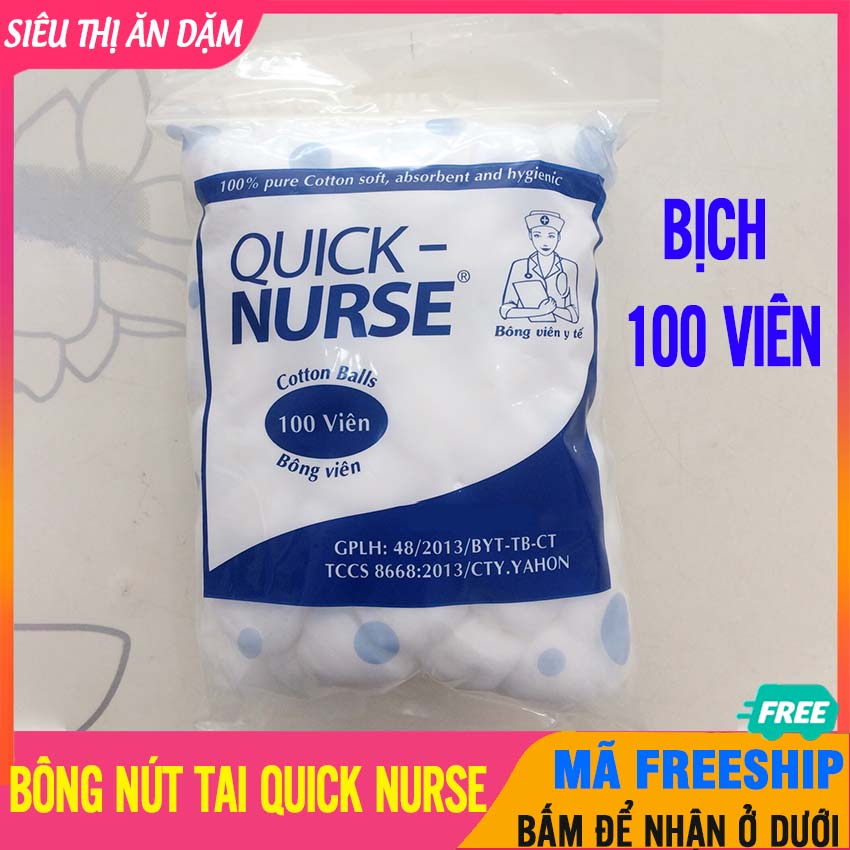 Bông bịt tai bịch 100 viên chống ồn cho mẹ sau sinh, quick nurse, mềm mại, êm ái - nút chống ồn, bịt tai chống ồn, nut tai chong on, nút bịt tai chống ồn khi ngủ, bông bịt tai bà bầu, bông nút tai, bông viên - bông bịt tai quick nurse
