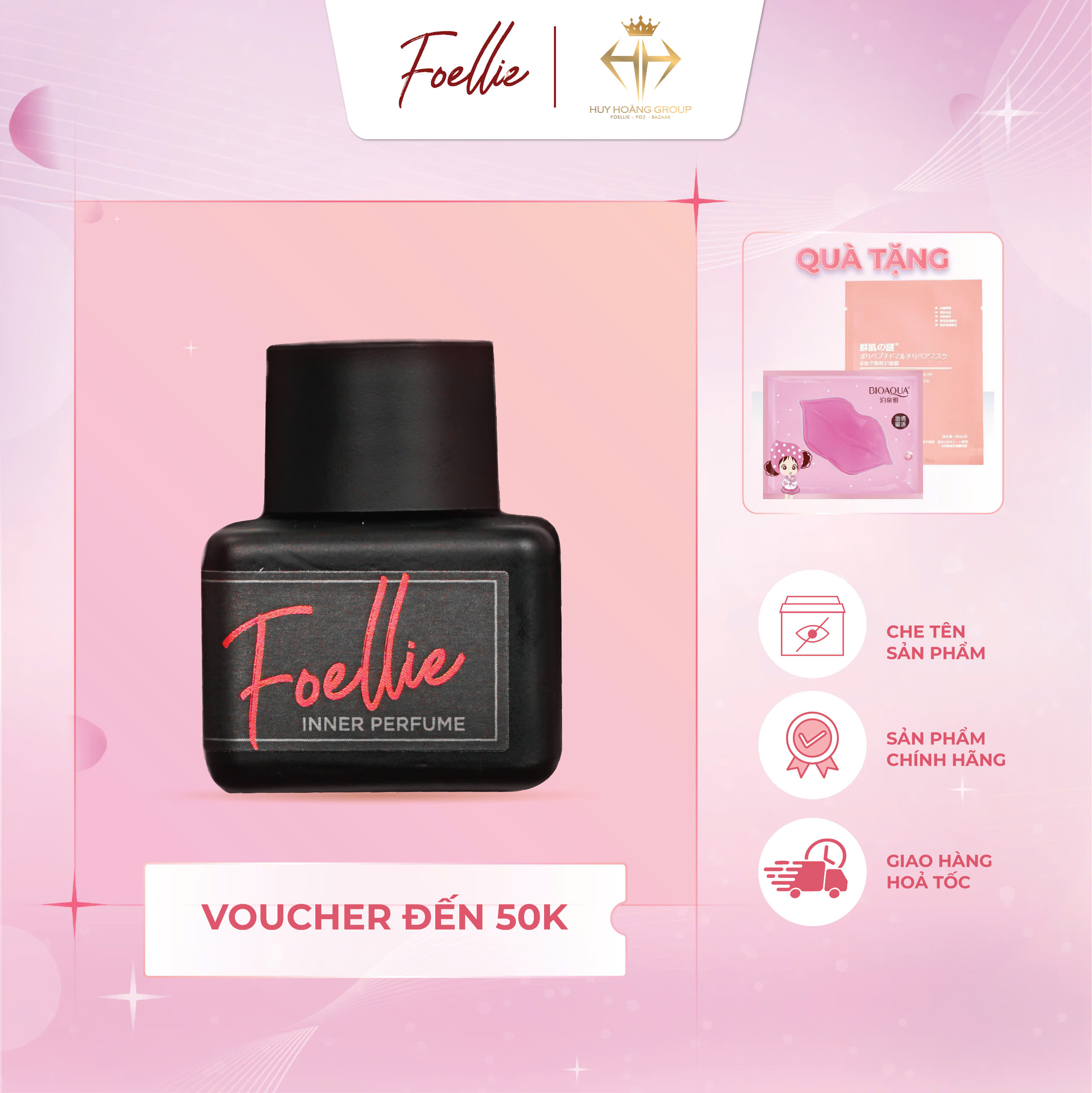 [CHE TÊN SP] Nước hoa vùng kín Foellie Eau De Bijou hương hoa hồng đen quyến rũ sang trọng 5ml