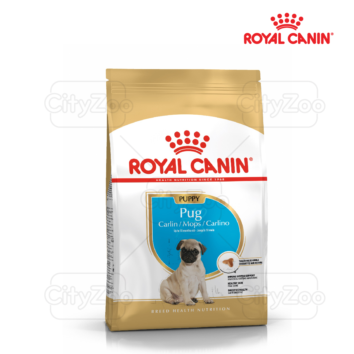 [giao2h pettohouse gò vấp] thức ăn cho chó con Royal Canin pug puppy 1,5kg hạt khô sản xuất tại pháp cho chó pug mặt xệ dưới 10 tháng tuổi