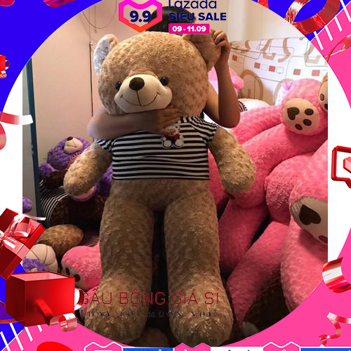 [HCM]Gấu bông Teddy khổ vải 1m2 màu Sữa chất Iiệu bên trong gấu 100% gòn không độn mút vải